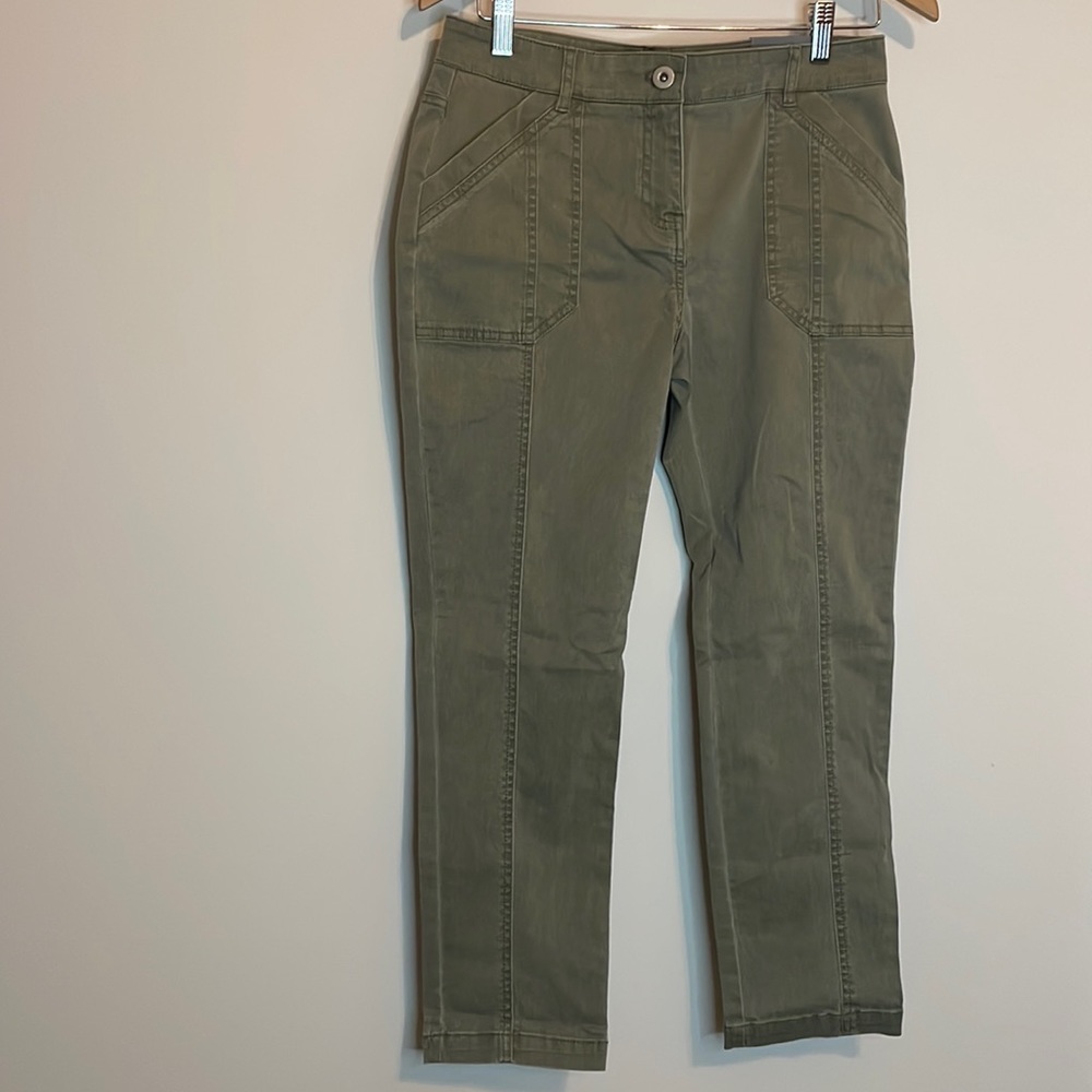 Van Heusen green Stretch Utility Pant Ankle Slim Fit pants Sz 6 Short NWT